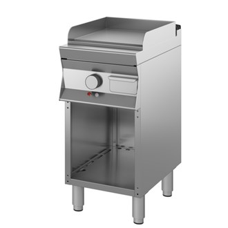 Fry top elettrico professionale armadiato aperto piastra liscia cromata 7,5 Kw