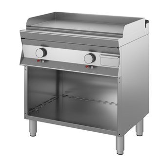 Fry top gas professionale piastra liscia armadiato aperto  P90
