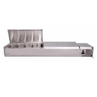 Vetrina refrigerata portabacinelle 9x 1/4 180 cm con coperchio