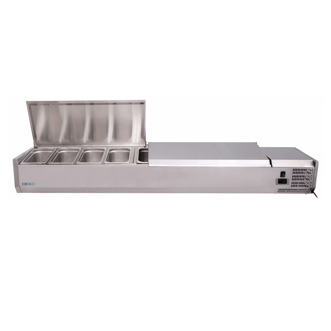 Vetrina-refrigerata-portabacinelle-10x-1/4-200-cm-con-coperchio