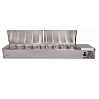 Vetrina-refrigerata-portabacinelle-9x-1/3-200-cm-con-coperchio