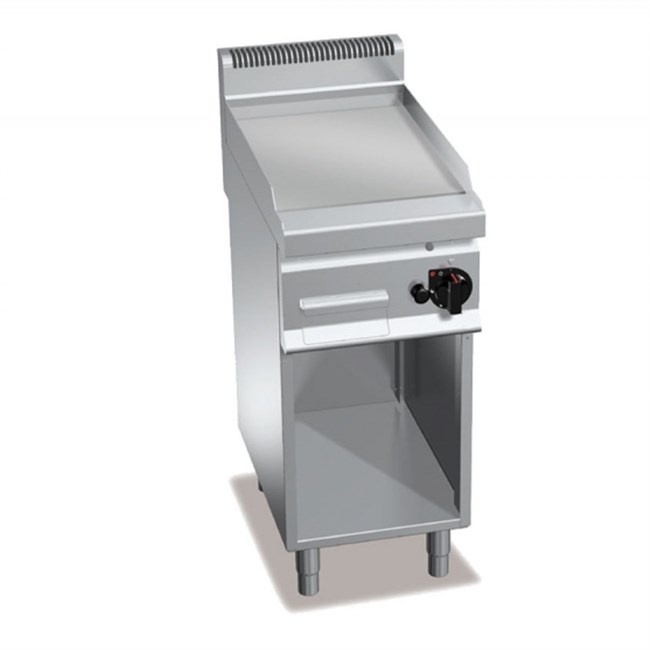 Fry top Gas piastra liscia armadiato