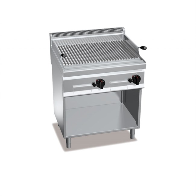 Griglia a pietralavica Inox Professionale doppia con mobile