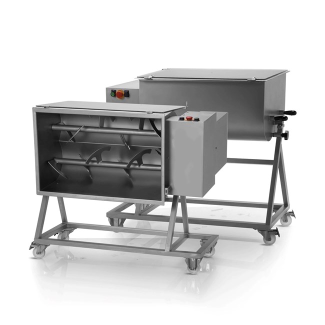 Impastrice per carne 100 Kg bipala con carrello
