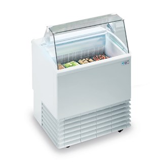 Vetrina gelato isetta mod 8 vaschette 4(+4) da 5 lt o 6 vaschette da 4,75 lt senza riserva