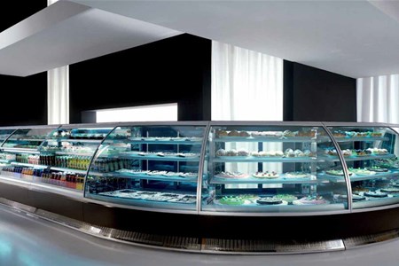 Vetrina gelateria Orion Italiana