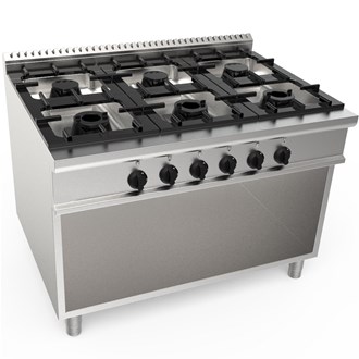 Cucina gas 6 fuochi su vano 30,8 kw L 120