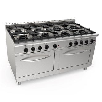 Cucina gas 8 fuochi con 2 forni gas 59 kw L 160