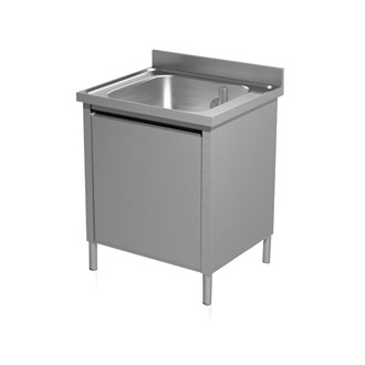 lavello professionale acciaio inox una vasca e anta battente