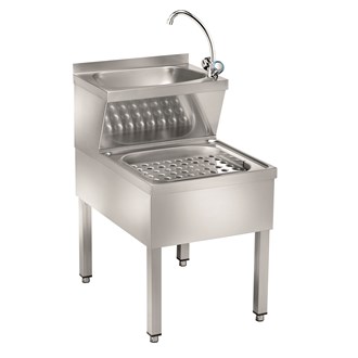 Lavamani inox e lavastracci rubinetto acqua calda/fredda