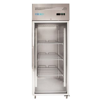 Armadio Frigo in Acciaio inox -18/-22°C 650 lt con porta in vetro