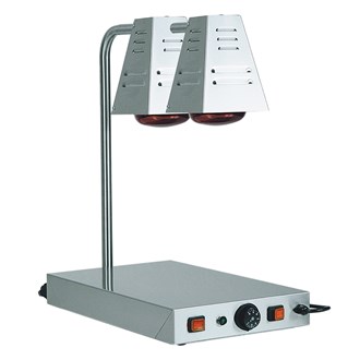 Piano caldo inox con 2 lampade a raggi infrarossi PCI 4718 D