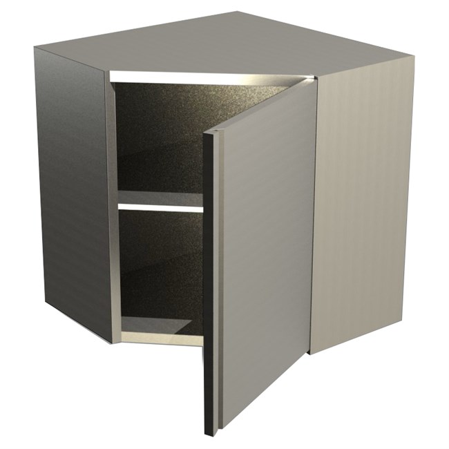 Pensile inox ad angolo con battente altezza 80 cm