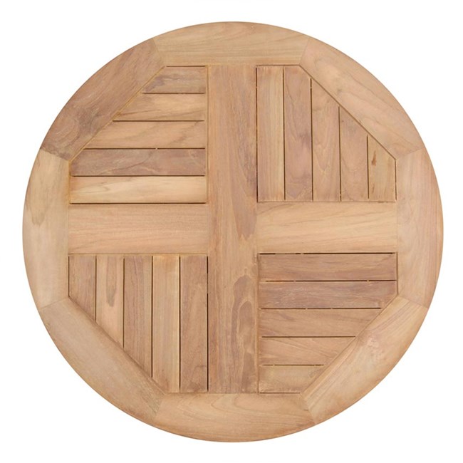 Piano di legno per tavolo bar da esterno teak Ø 80 cm