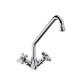 Rubinetto monoforo a lavello canna "C" da 300 a croce