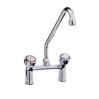 Rubinetto biforo a lavello canna "C" ø 250x18