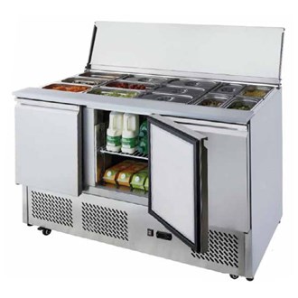 Saladette refrigerata 3 porte su ruote