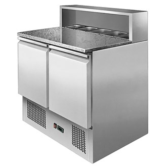 Saladette refrigerata 2 porte con portacondimenti 5 x GN1/3