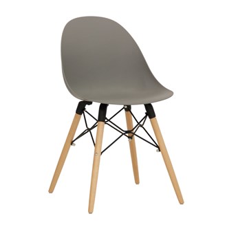 Sedia di design moderno in polipropilene gambe in legno