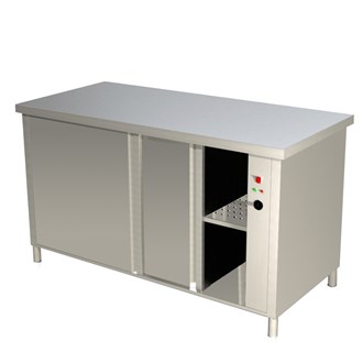 Tavolo inox Armadiato caldo con scorrevoli 