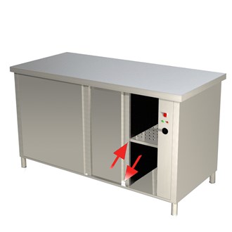 Tavolo Armadiato caldo/riscaldato acciaio inox passante