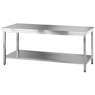 Tavolo acciaio inox con ripiano