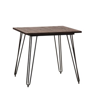 Tavolo bar in metallo verniciato e piano in legno 