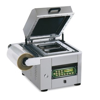 Termosigillatrice sottovuoto per vaschette alimentari da banco