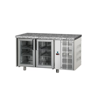 Tavolo refrigerato TN 2 porte in vetro piano in granito M