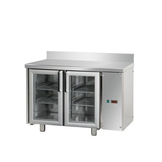 Tavolo refrigerato TN 2 porte in vetro, alzatina, senza motore M