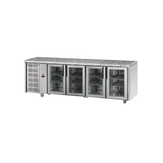 Tavolo refrigerato TN 4 porte in vetro piano in granito motore a sinistra M
