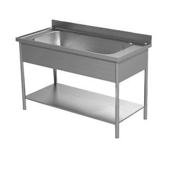 Vascone lavapentole lavatoio acciaio inox professionale gambe tonde