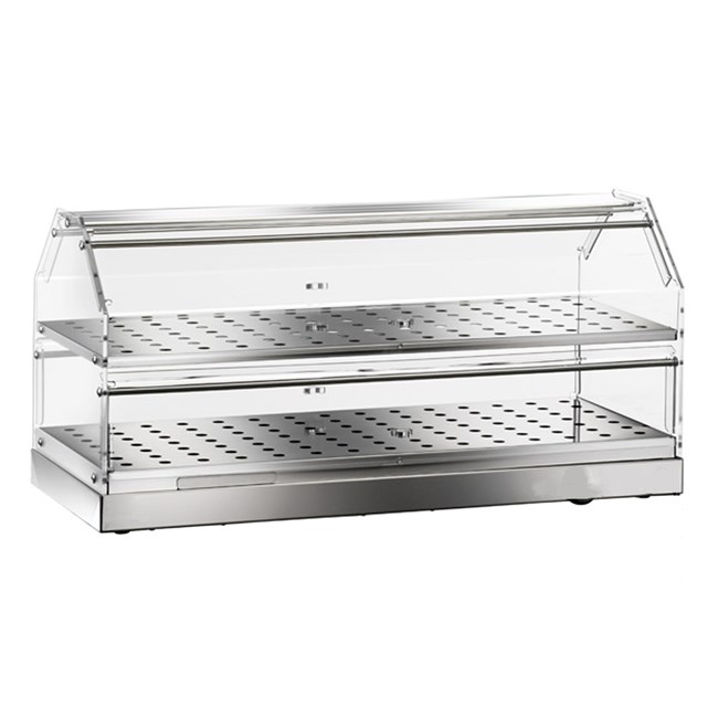 VETRINA NEUTRA INOX L.85 cm - 2 piani