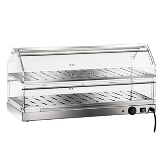 VETRINA RISCALDATA INOX L.85 cm - 2 piani