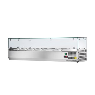 Vetrina refrigerata 10 bacinelle GN 1/4 200 cm 