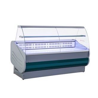 Banco refrigerato Salina 80 con vetri curvi e cappello