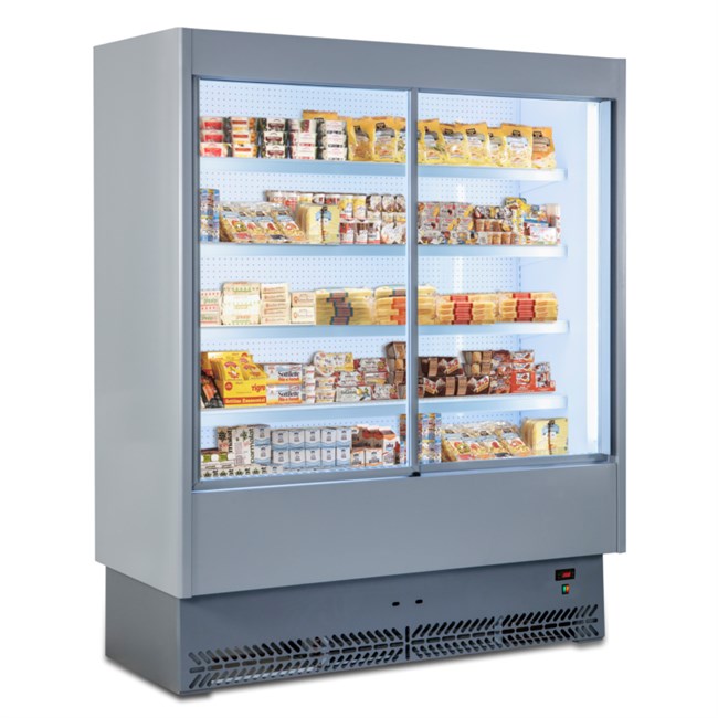 murale refrigerato per salumi e latticini con porte scorrevoli profondità 600