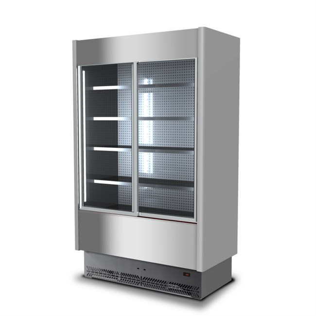 Murale refrigerato inox per carne con porte scorrevoli profondità 600