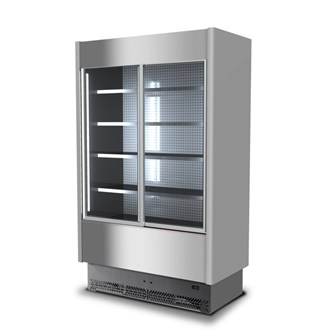 Murale refrigerato inox per salumi e latticini con porte scorrevoli profondità 600