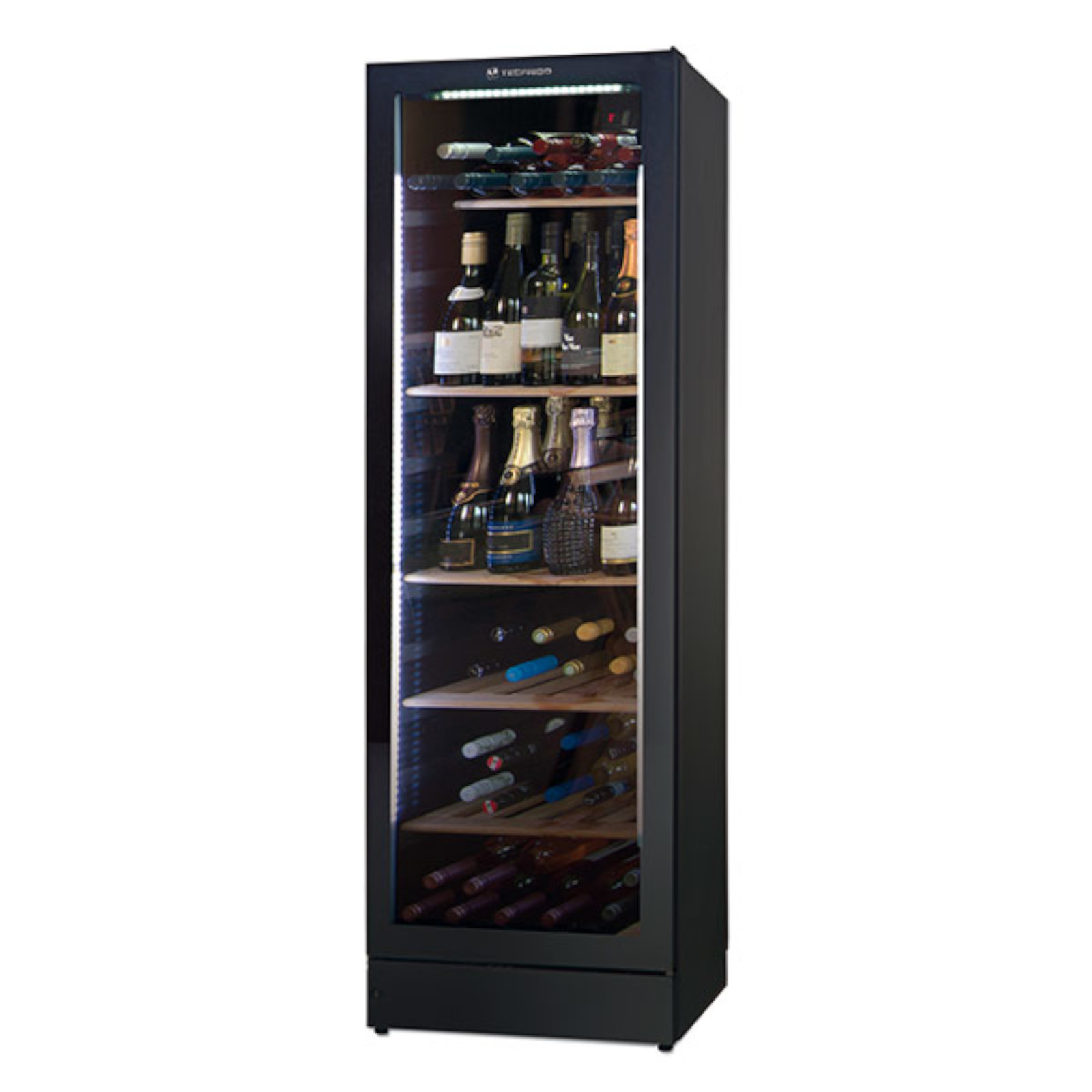 Cantina frigo per vino bianco Wine 185 FG BRUT con LED di serie: superiore  e laterali e full glass