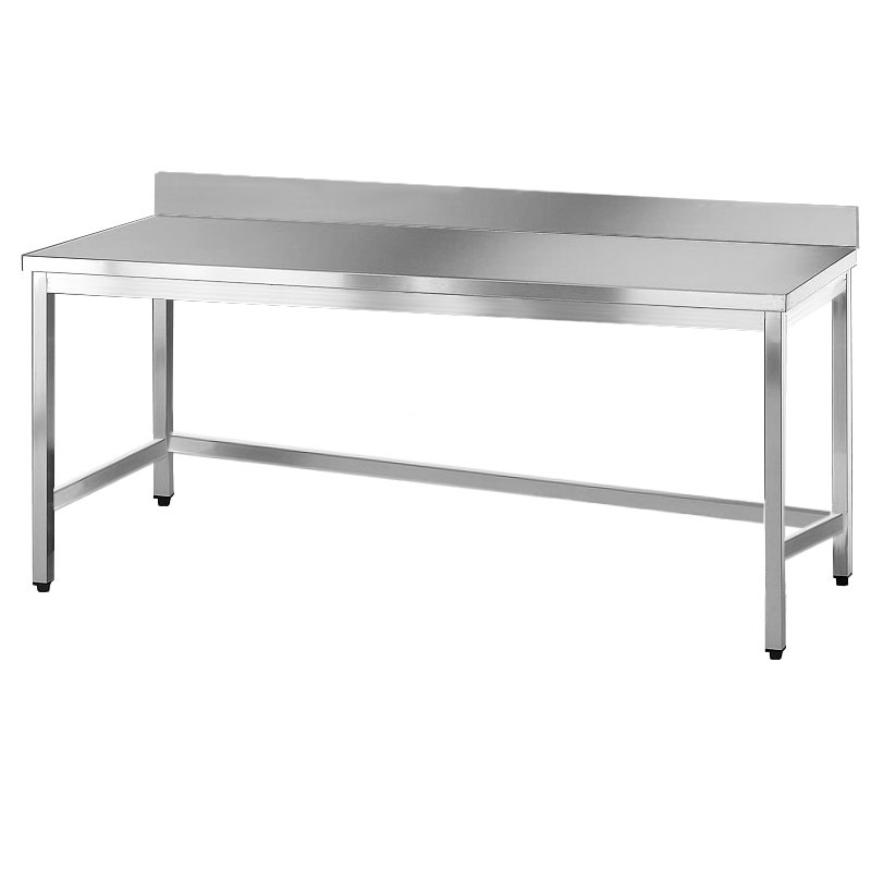 Tavolo acciaio inox con alzatina - 100 x 60 cm - capacità di carico: 114 kg